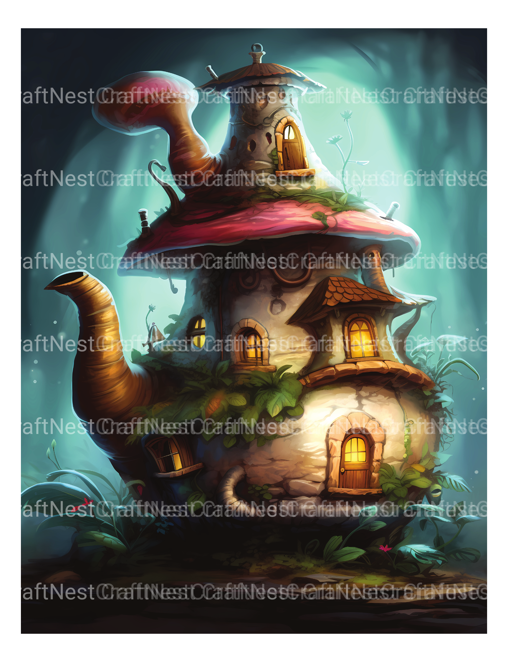 Teapot Fairy House Coloring Book