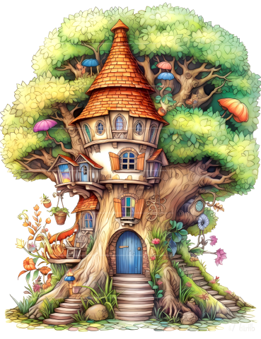 Fairy Houses 2 Coloring Book - CraftNest - Digital Crafting and Art