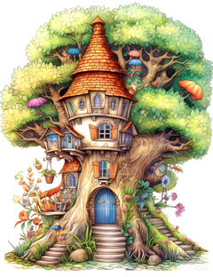 Fairy Houses 2 Coloring Book - CraftNest - Digital Crafting and Art