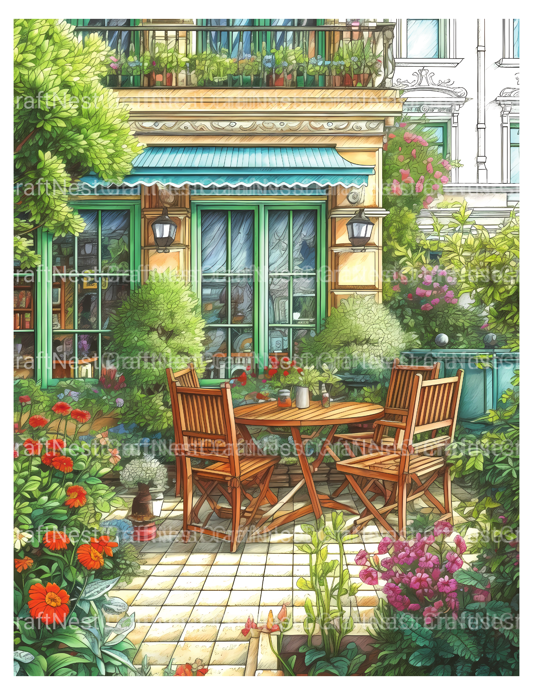 Garden Terrace Coloring Book