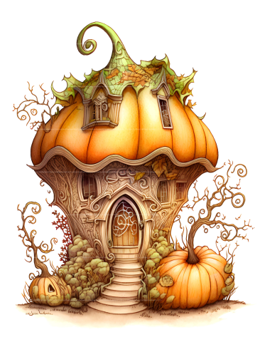 Pumpkin Fairy House Coloring Book