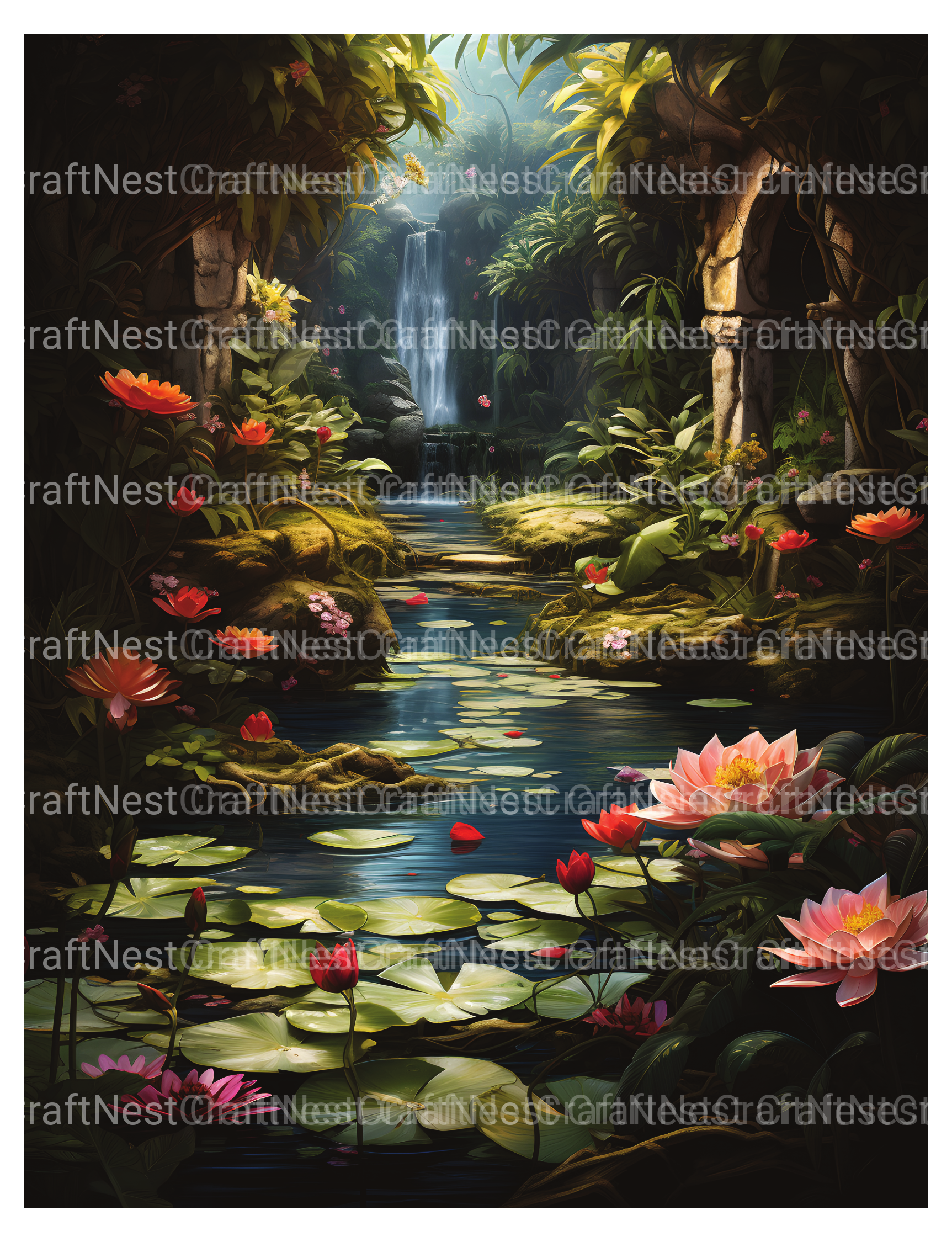 Water Garden Coloring Book - CraftNest - Digital Crafting and Art