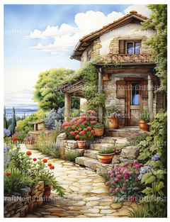 Italian Houses Coloring Book - CraftNest - Digital Crafting and Art