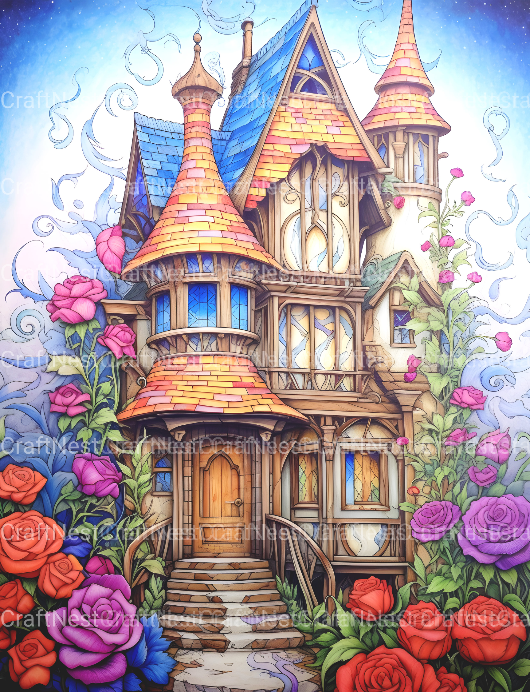 Gothic Houses Coloring Book - CraftNest - Digital Crafting and Art