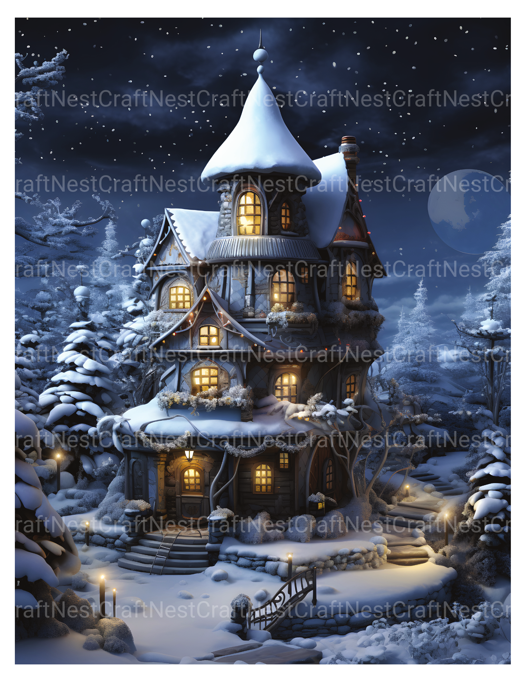 Winter Houses Coloring Book