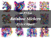 Rainbow Planner Stickers Animals Clipart
