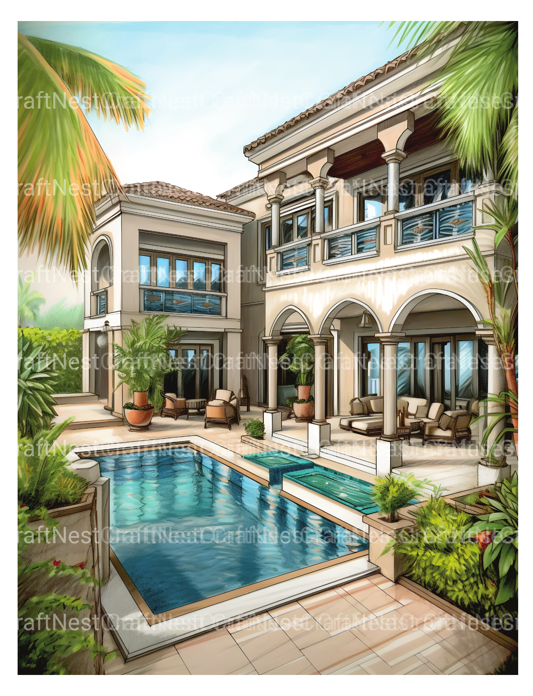 Arabian Villas Coloring Book - CraftNest - Digital Crafting and Art