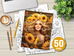 Venetian Carnival Woman Coloring Book - CraftNest - Digital Crafting and Art