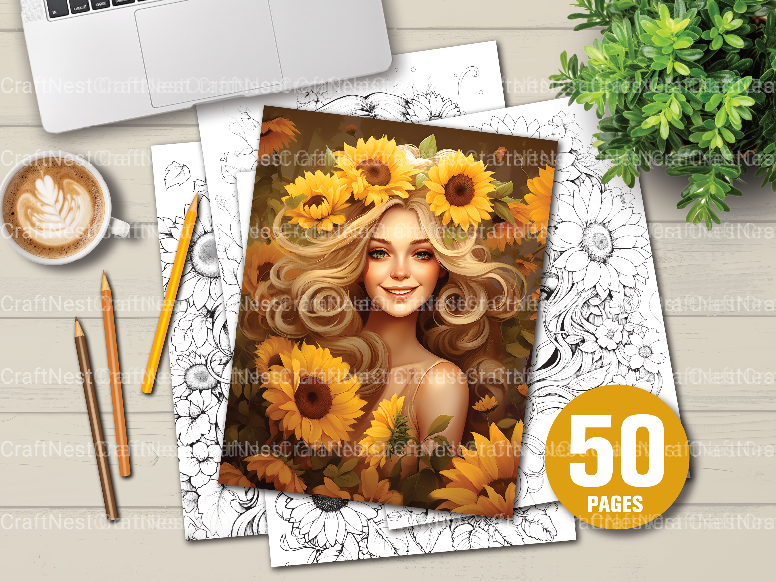 Venetian Carnival Woman Coloring Book - CraftNest - Digital Crafting and Art