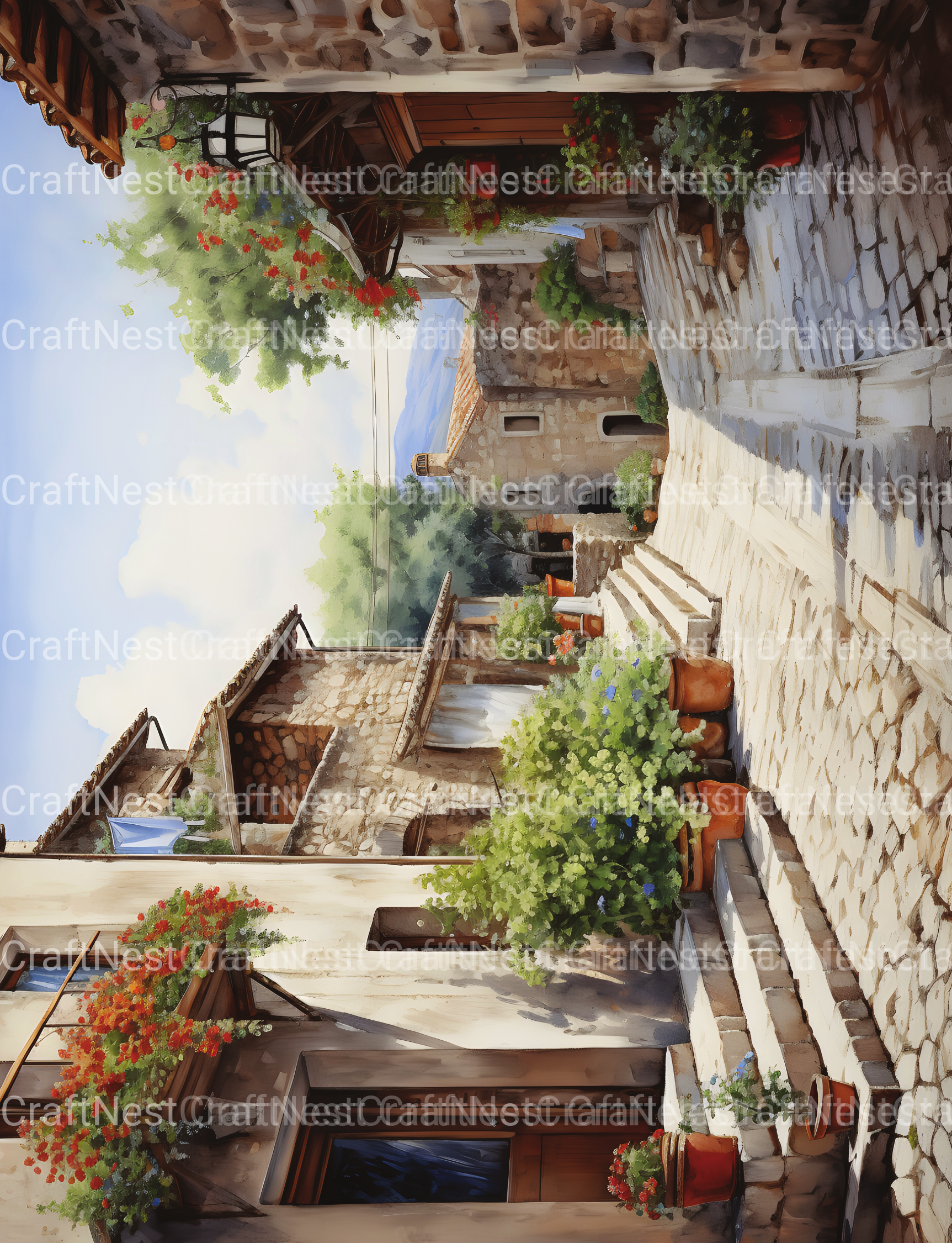 Italian Village Landscapes Coloring Book - CraftNest - Digital Crafting and Art