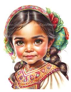 Cute Mexican Girl Coloring Book - CraftNest - Digital Crafting and Art