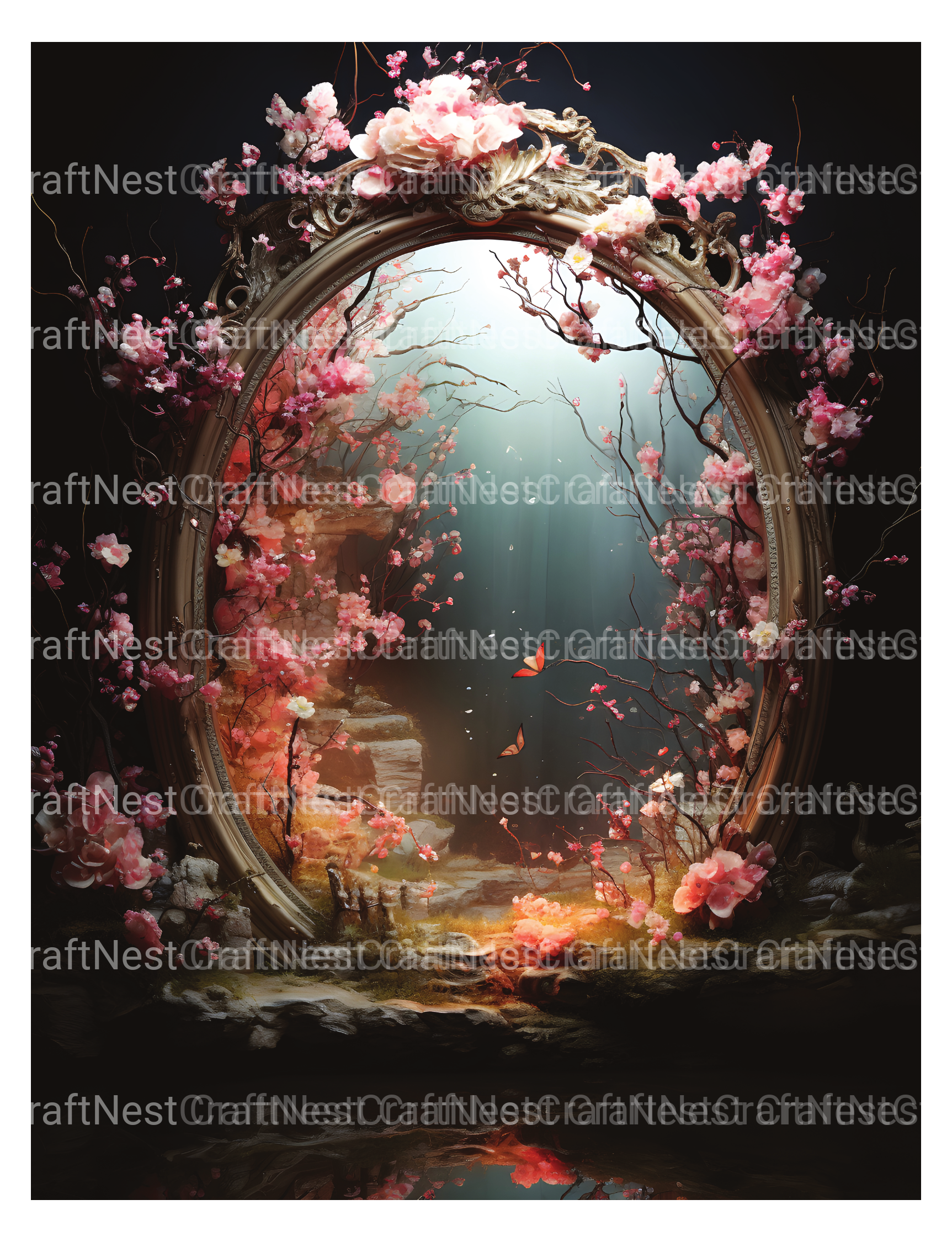 Blooming Mirror Coloring Book - CraftNest - Digital Crafting and Art