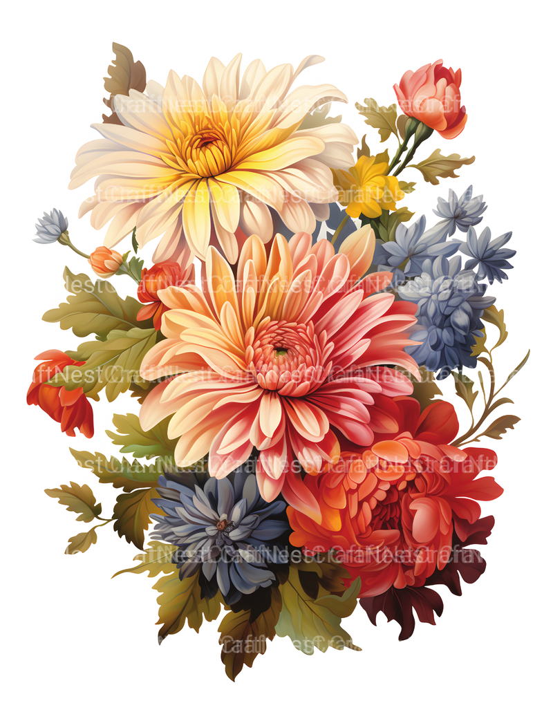 Chrysanthemum Flower Coloring Book - CraftNest - Digital Crafting and Art