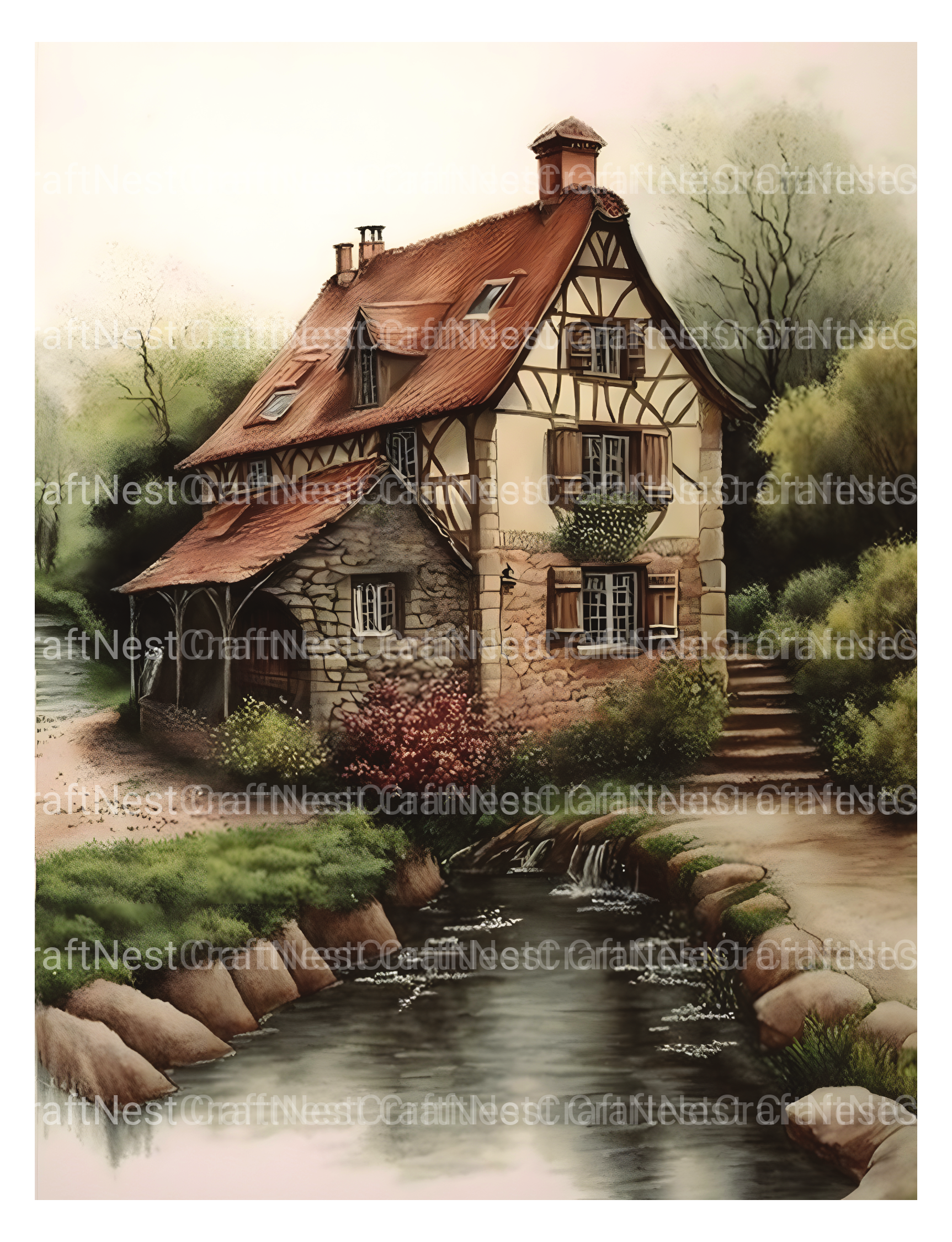 Old French Houses Coloring Book - CraftNest - Digital Crafting and Art