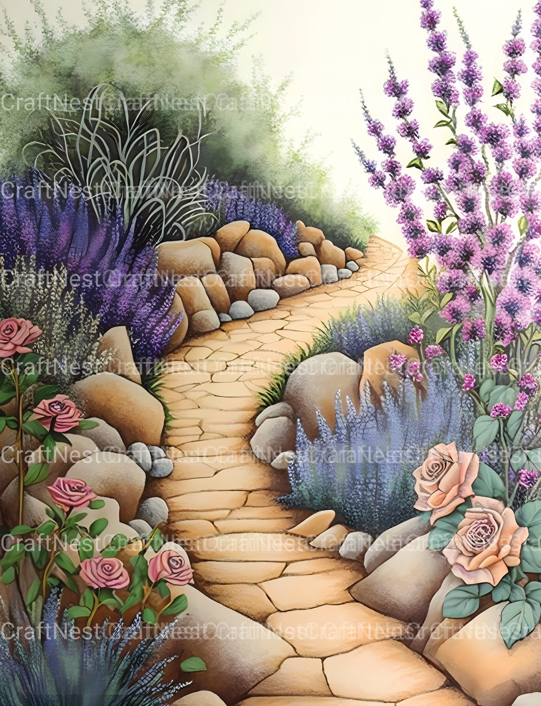 Garden Path Coloring Book - CraftNest - Digital Crafting and Art