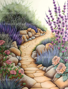 Garden Path Coloring Book - CraftNest - Digital Crafting and Art