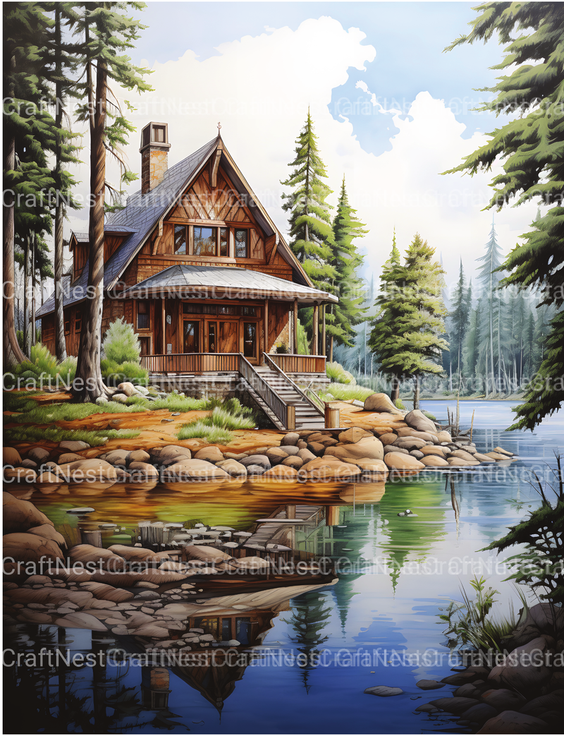 Lake Houses Coloring Book - CraftNest - Digital Crafting and Art
