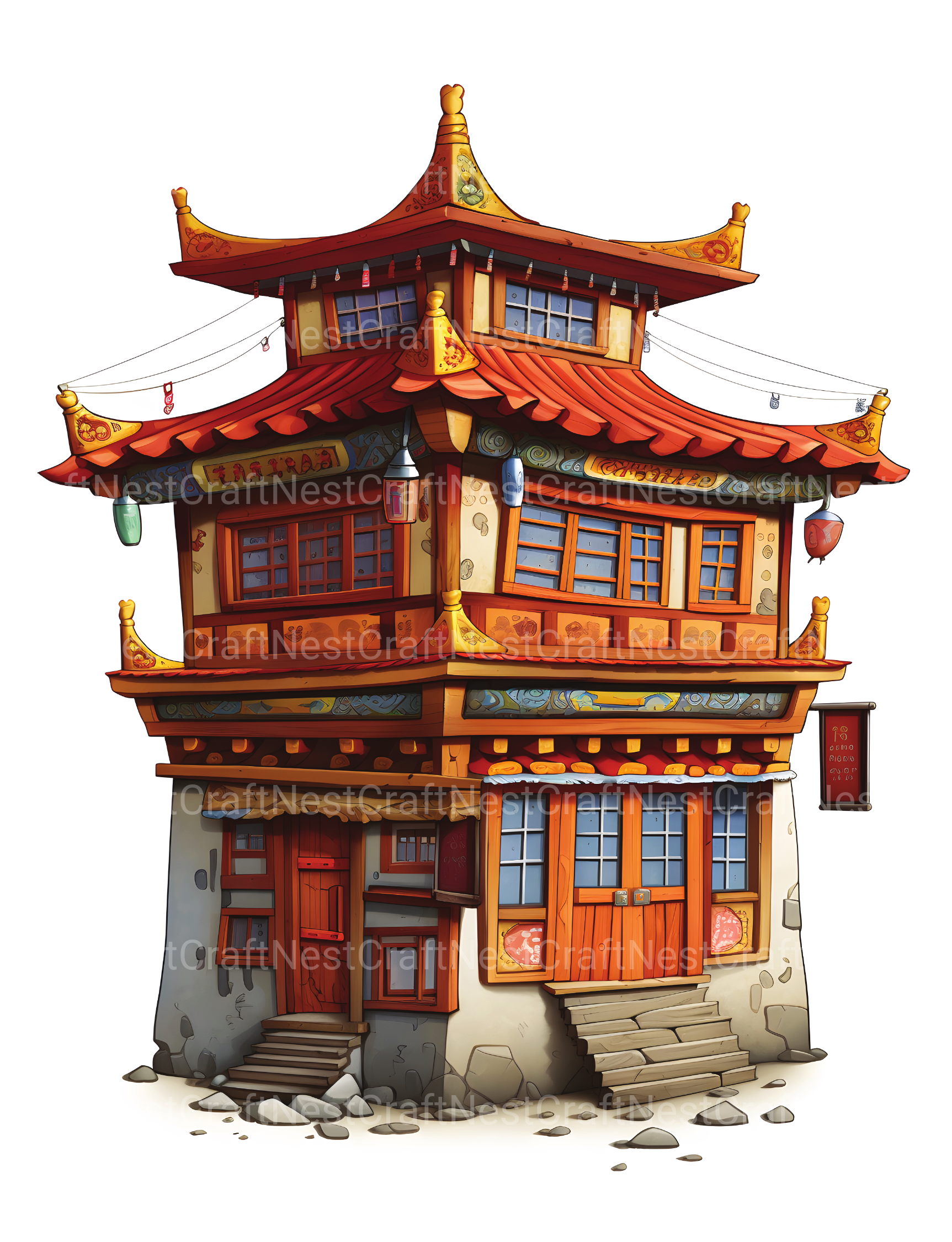 Tibetan Tiny House Coloring Book