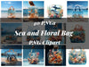 Sea And Floral Bag Clipart
