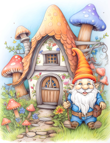 Gnome Coloring Book - CraftNest - Digital Crafting and Art