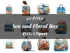 Sea and Floral Bag Clipart