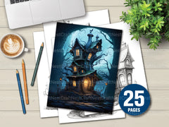 Haunted House Coloring Book - CraftNest - Digital Crafting and Art