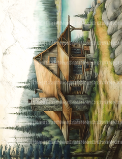 Cabin Landscapes Coloring Book - CraftNest - Digital Crafting and Art