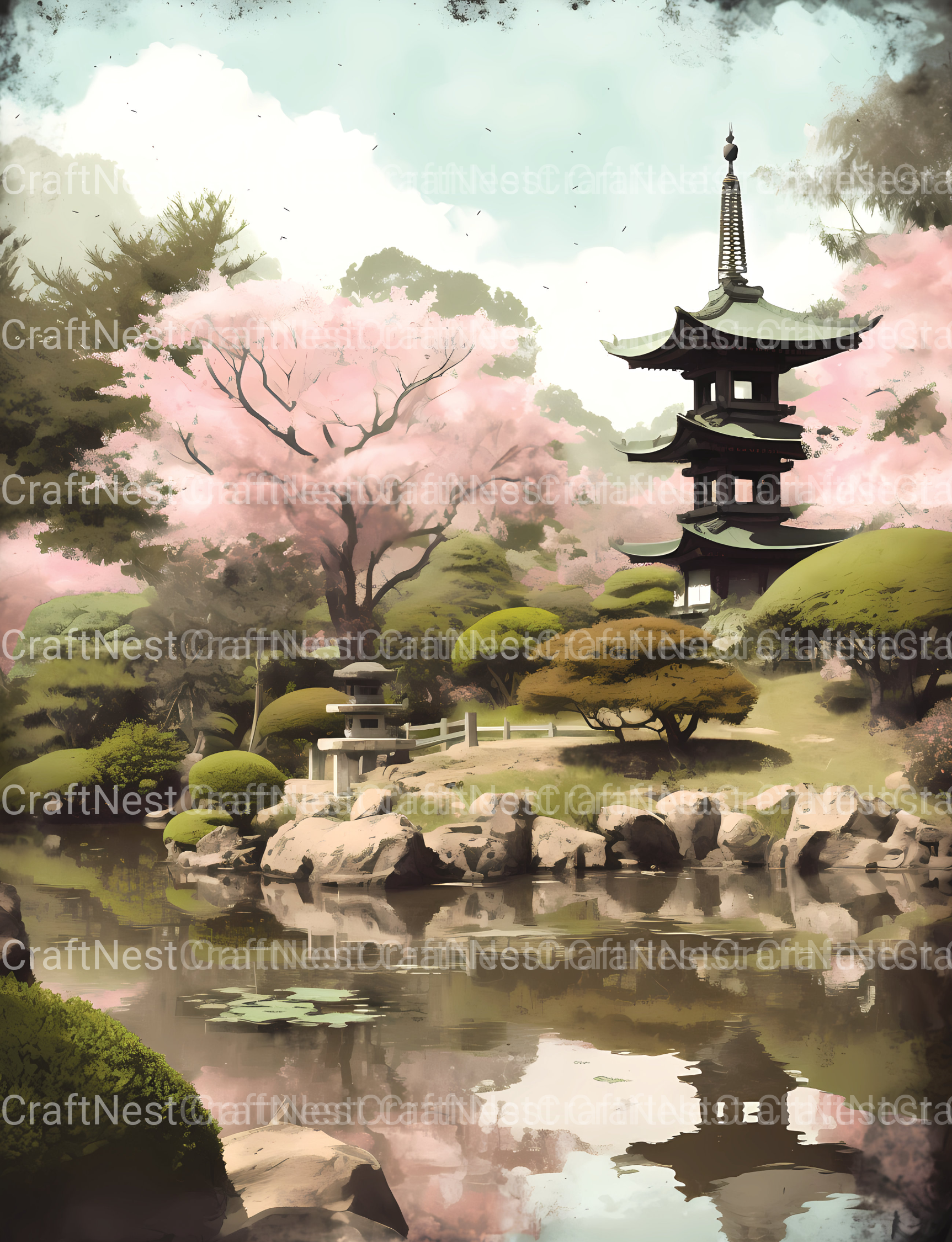 Japanese Garden Coloring Book - CraftNest - Digital Crafting and Art