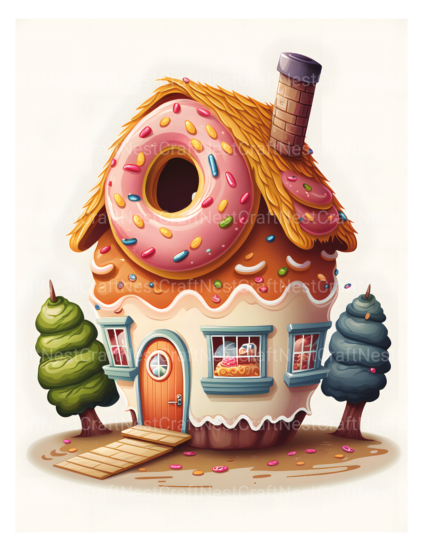 Donut House Coloring Book - CraftNest - Digital Crafting and Art