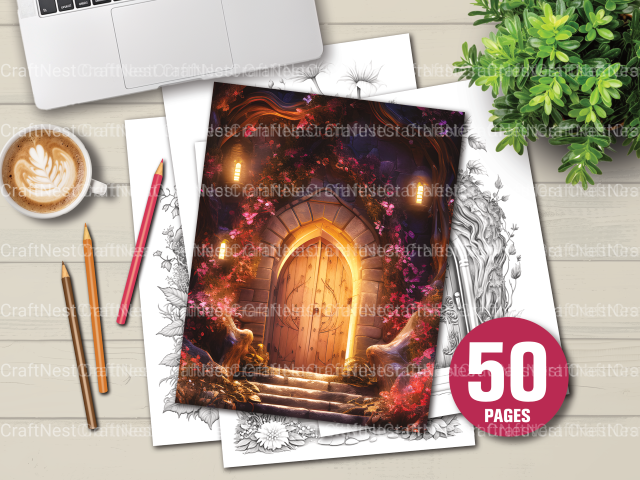 Enchanted Fairy Doors Coloring Book - CraftNest - Digital Crafting and Art