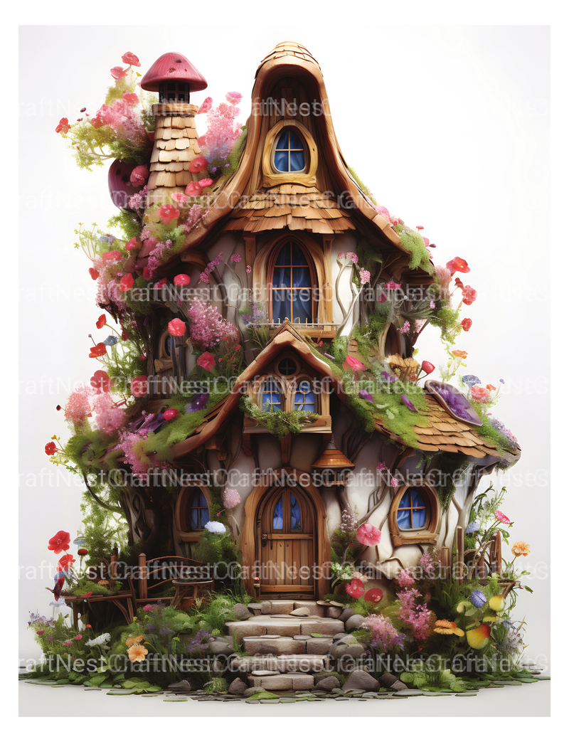 Secret Garden Fairy House Coloring Book - CraftNest - Digital Crafting and Art