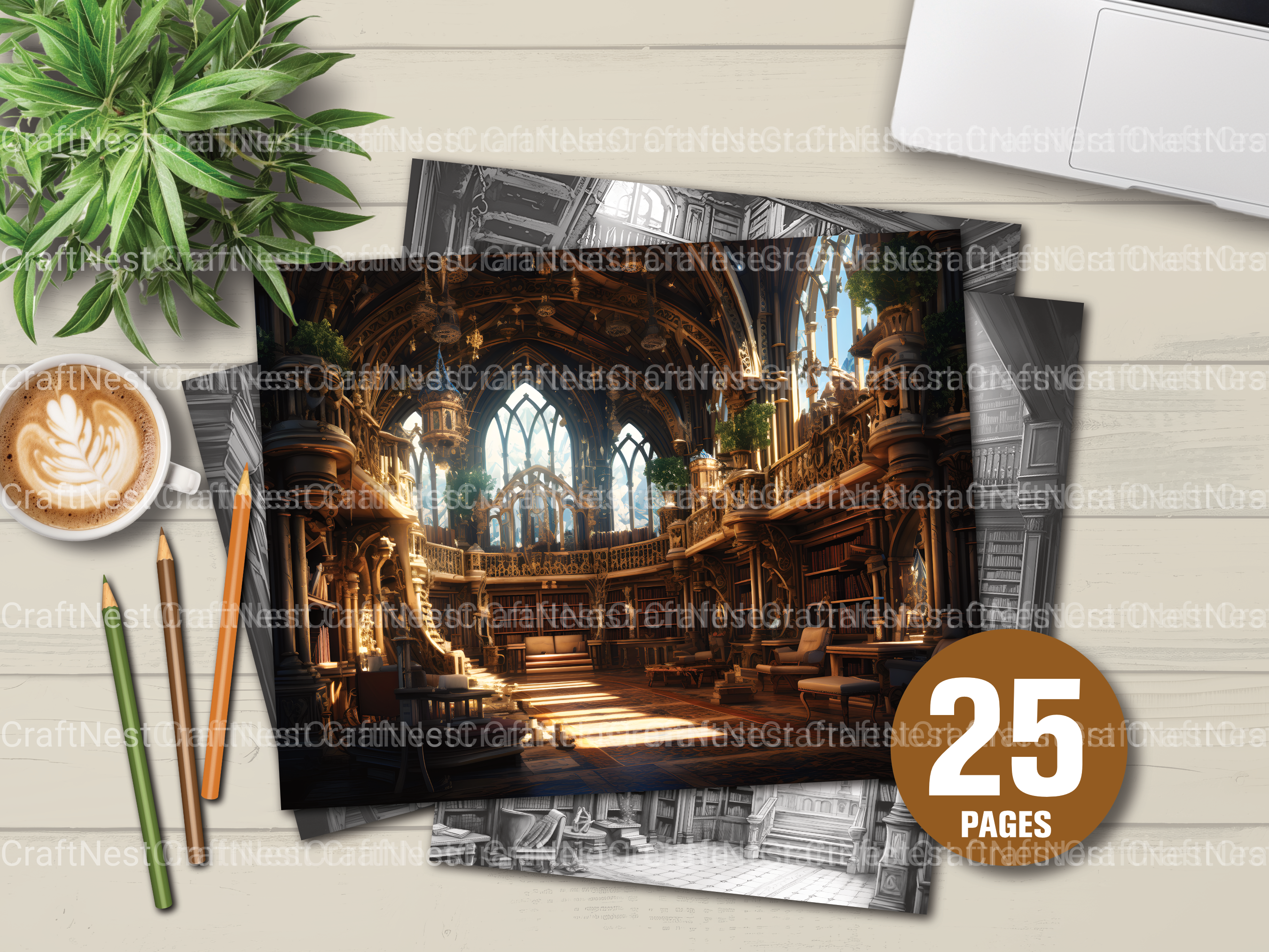 Lost Library Coloring Book - CraftNest - Digital Crafting and Art