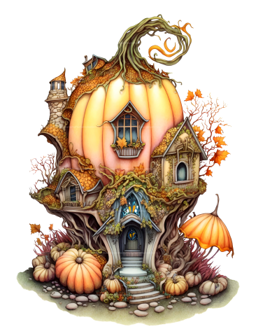 Pumpkin Fairy House Coloring Book - CraftNest - Digital Crafting and Art