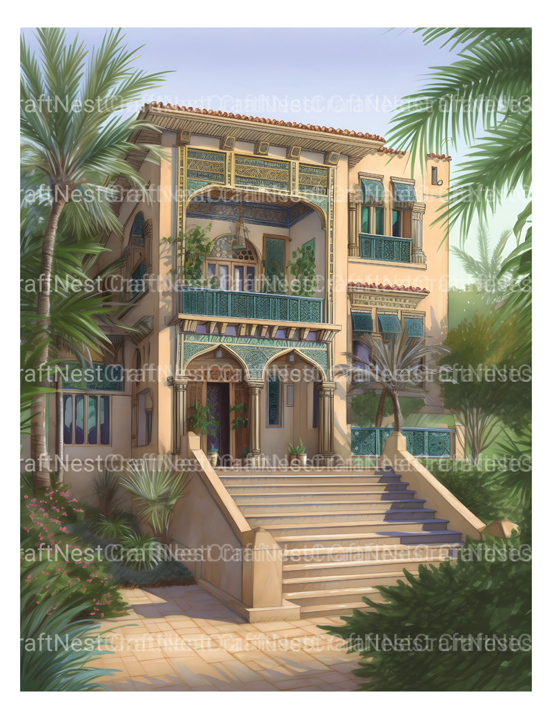Arabian Villas Coloring Book - CraftNest - Digital Crafting and Art