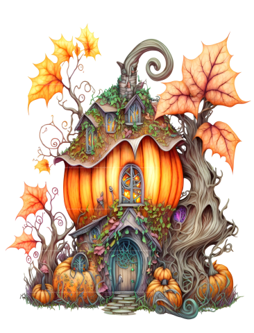 Pumpkin Fairy House Coloring Book - CraftNest - Digital Crafting and Art