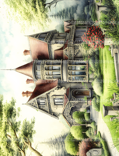 Luxury Villas Landscape Coloring Book - CraftNest - Digital Crafting and Art