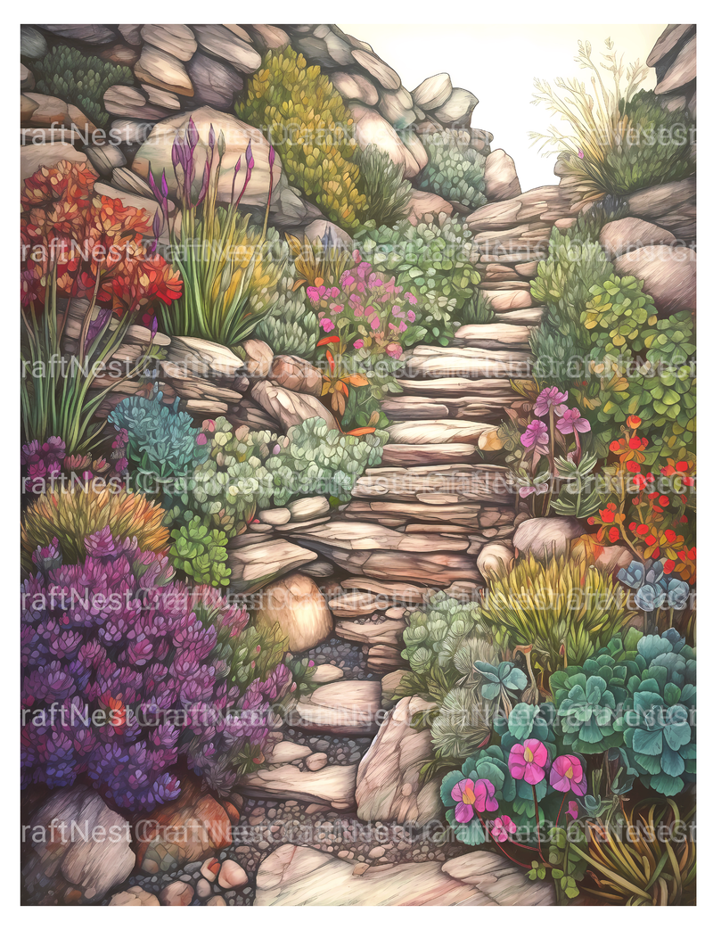 Rock Garden Coloring Book - CraftNest - Digital Crafting and Art