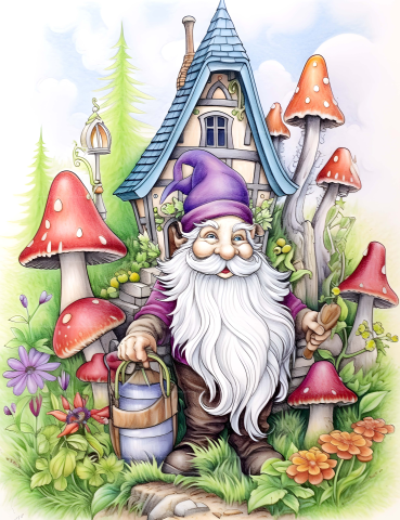 Gnome Coloring Book - CraftNest - Digital Crafting and Art