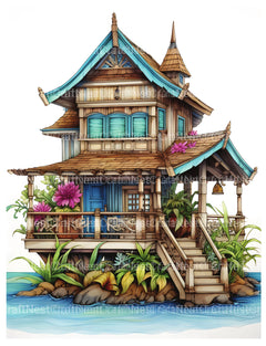 Beach House Coloring Book - CraftNest - Digital Crafting and Art