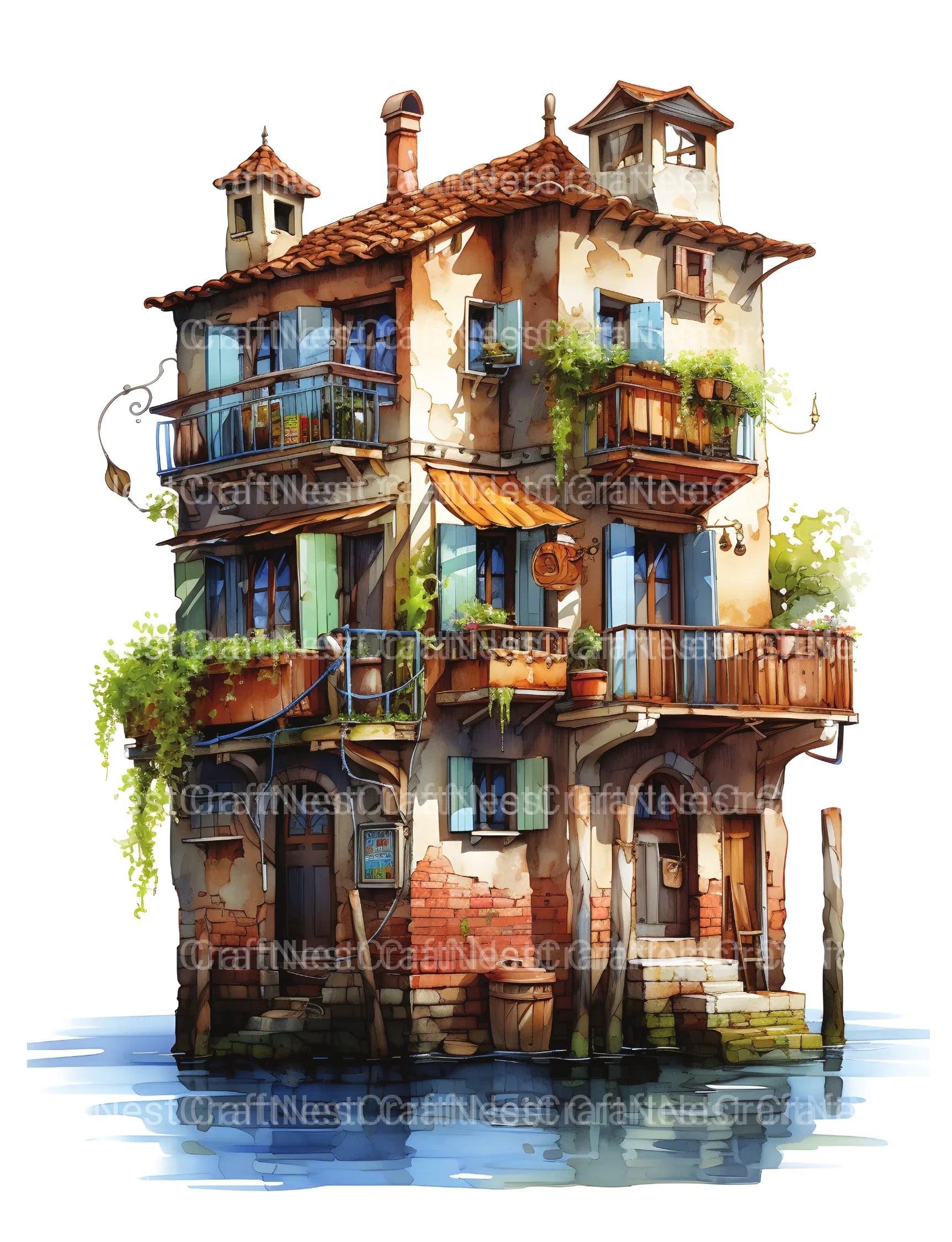 Venetian Tiny House Coloring Book - CraftNest - Digital Crafting and Art