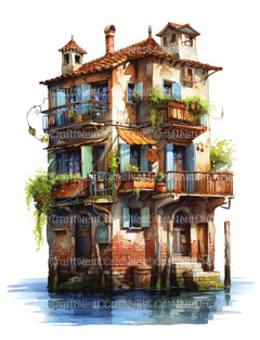 Venetian Tiny House Coloring Book - CraftNest - Digital Crafting and Art