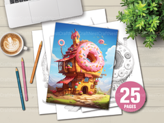 Donut House Coloring Book - CraftNest - Digital Crafting and Art