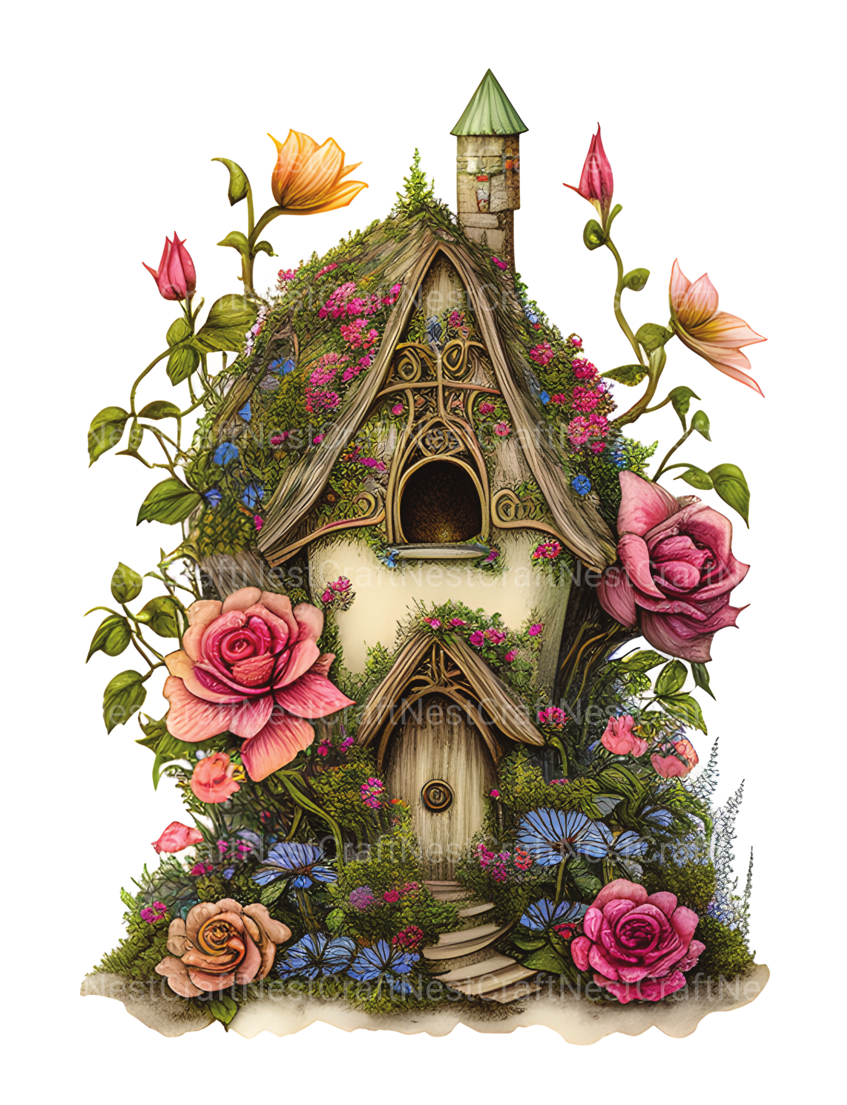 Flower Fairy House Coloring Book - CraftNest - Digital Crafting and Art