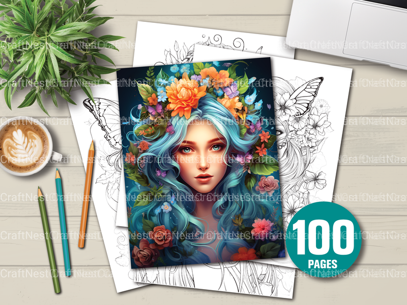 Beautiful Fairies Coloring Book - CraftNest - Digital Crafting and Art