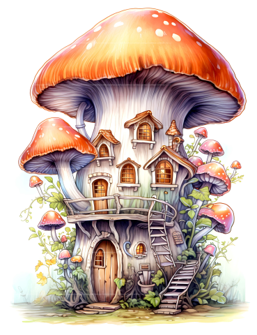 Magical Mushroom House Coloring Book - CraftNest - Digital Crafting and Art