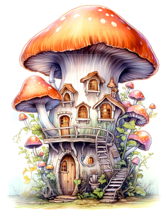 Magical Mushroom House Coloring Book - CraftNest - Digital Crafting and Art