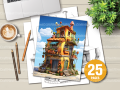 Chile Tiny House Coloring Book 1 - CraftNest - Digital Crafting and Art