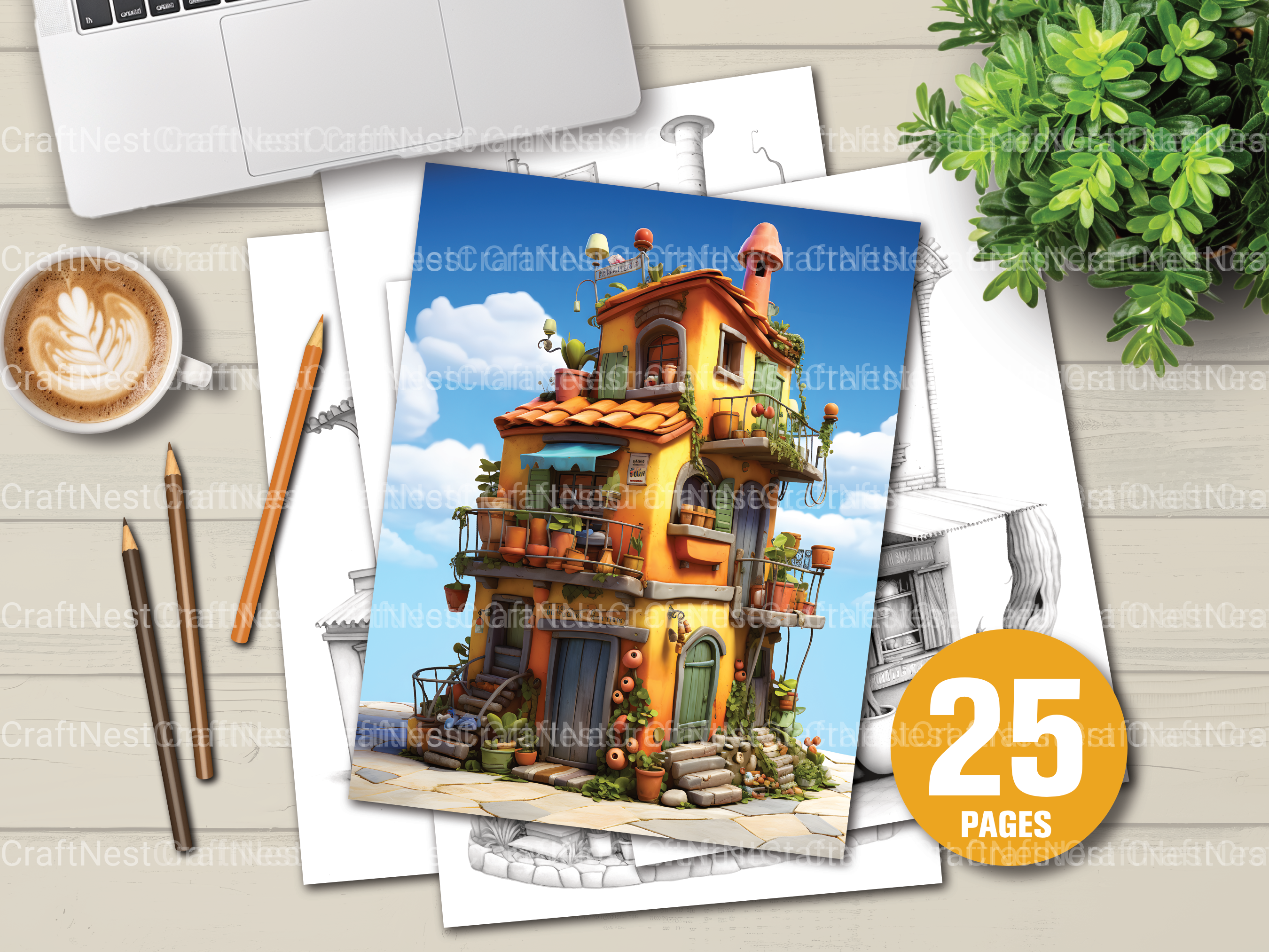 Chile Tiny House Coloring Book 1