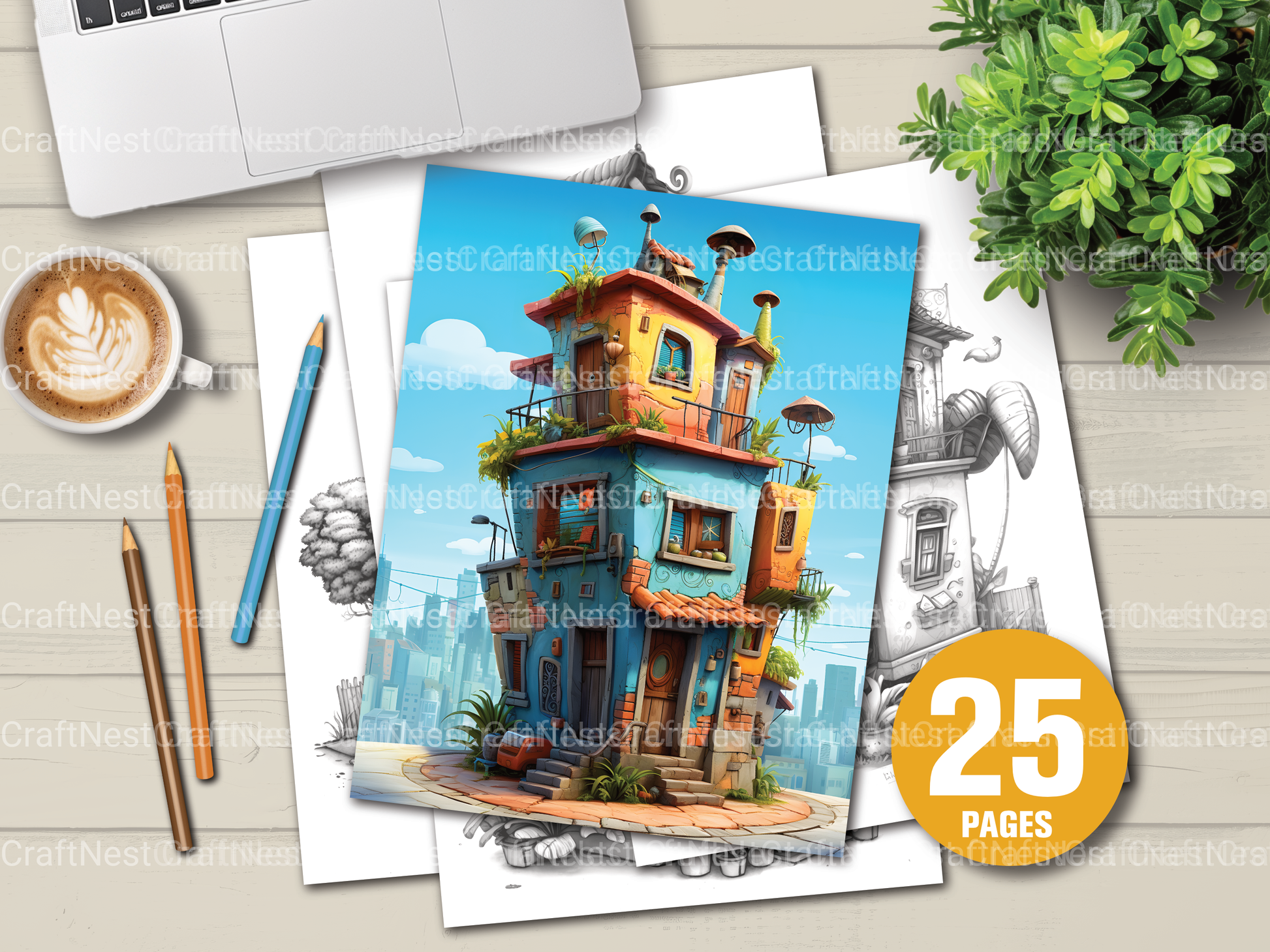 Chile Tiny House Coloring Book - CraftNest - Digital Crafting and Art