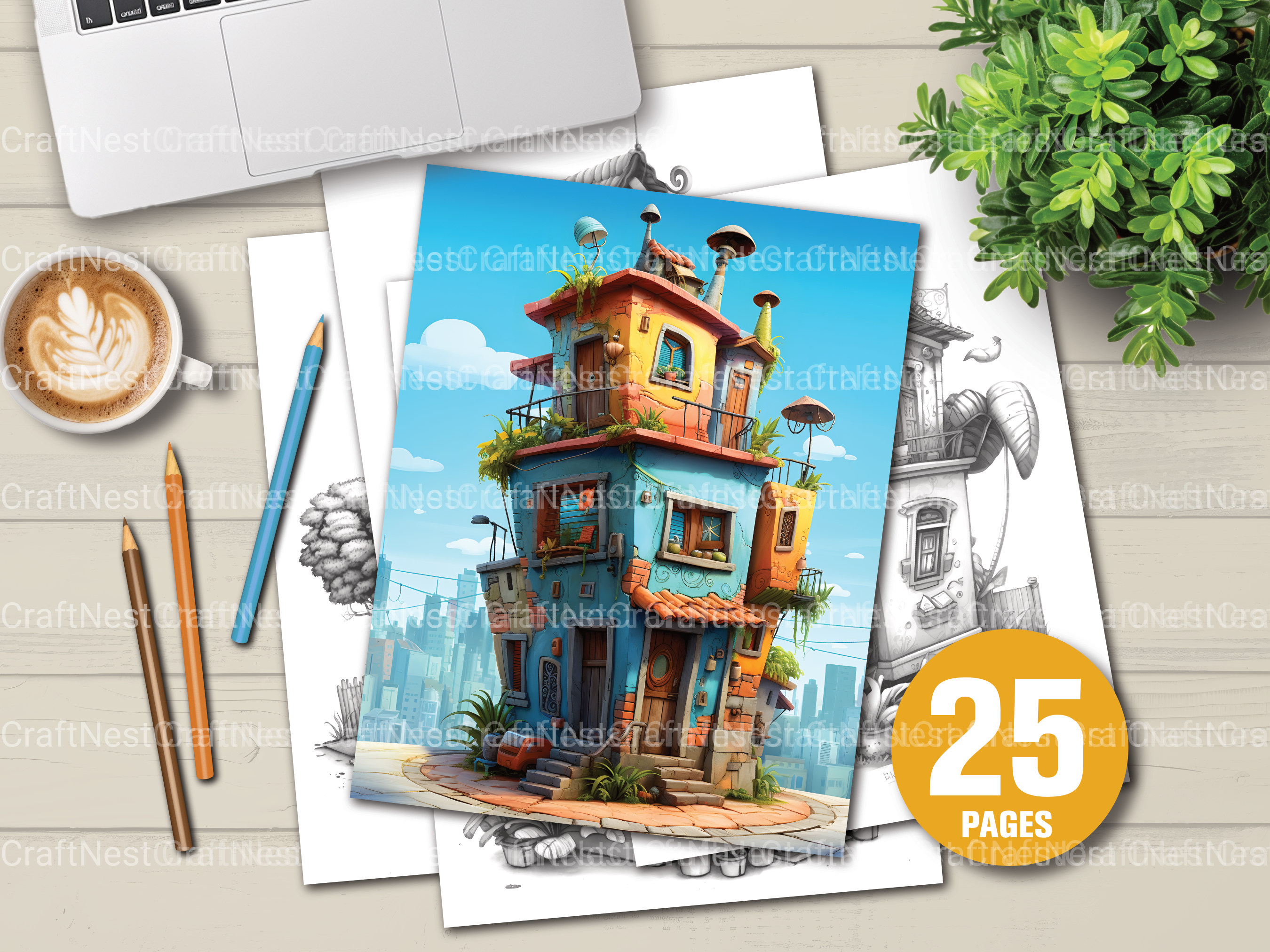 Chile Tiny House Coloring Book